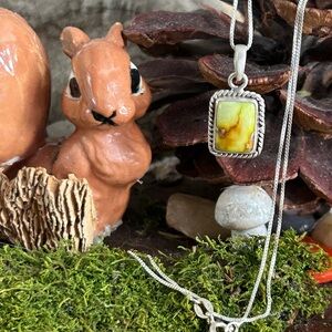 925 Sterling Tiny but mighty palomino turquoise necklace